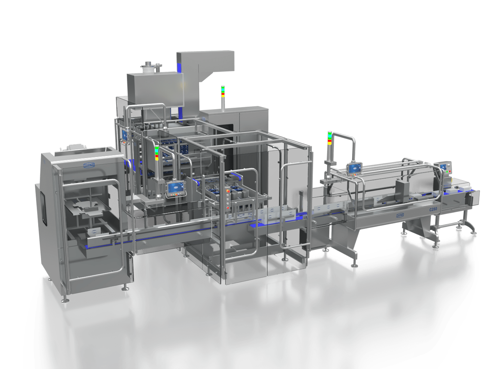 Packaging Line for Sachets in Flat Blank Cartons